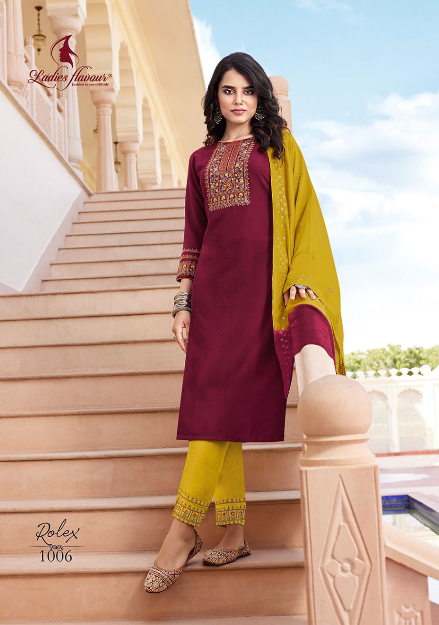 Rolex Ladies Flavour Chinon Fancy Wear Wholesale Designer Salwar Suits Catalog